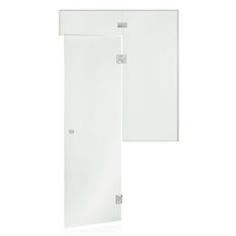 Saunan lasiseinä Andres Glass, ovi, lisäpala, ikkuna, saranat keskellä, oikea