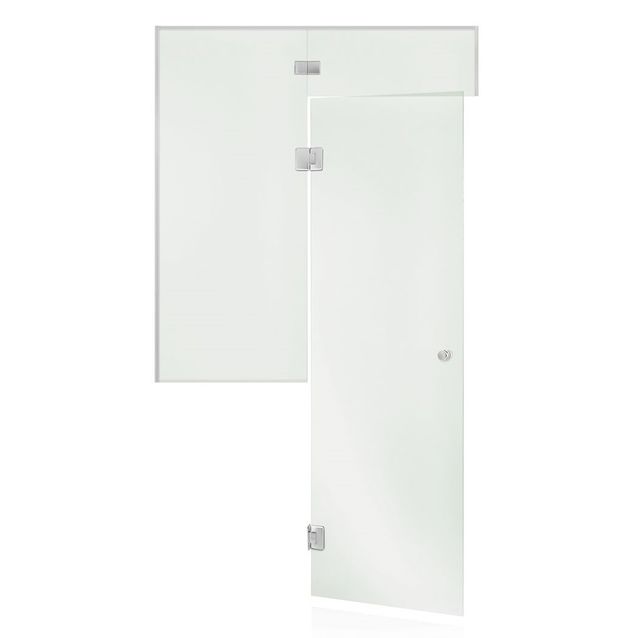 Saunan lasiseinä Andres Glass, ovi, lisäpala, ikkuna, saranat keskellä