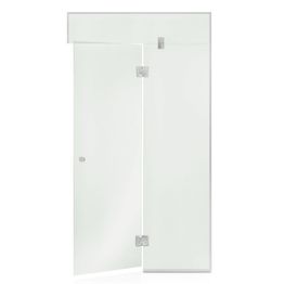 Saunan lasiseinä Andres Glass, ovi, iso lisäpala, korkea ikkuna, saranat keskellä, oikea