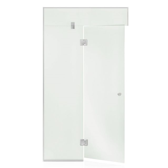 Saunan lasiseinä Andres Glass, ovi, iso lisäpala, korkea ikkuna, saranat keskellä