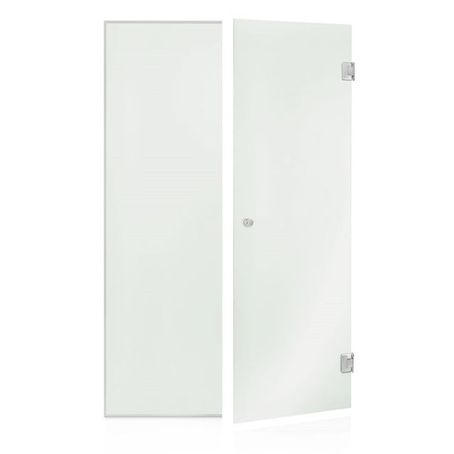 Saunan lasiseinä Andres Glass, ovi, korkea ikkuna, saranat sivulla