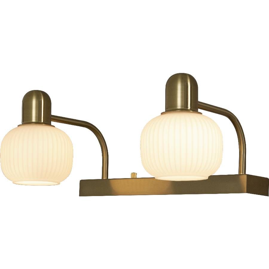 Peilivalaisin Aneta Lighting Messina IP44 2-osainen mattamessinki peilikaapin päälle