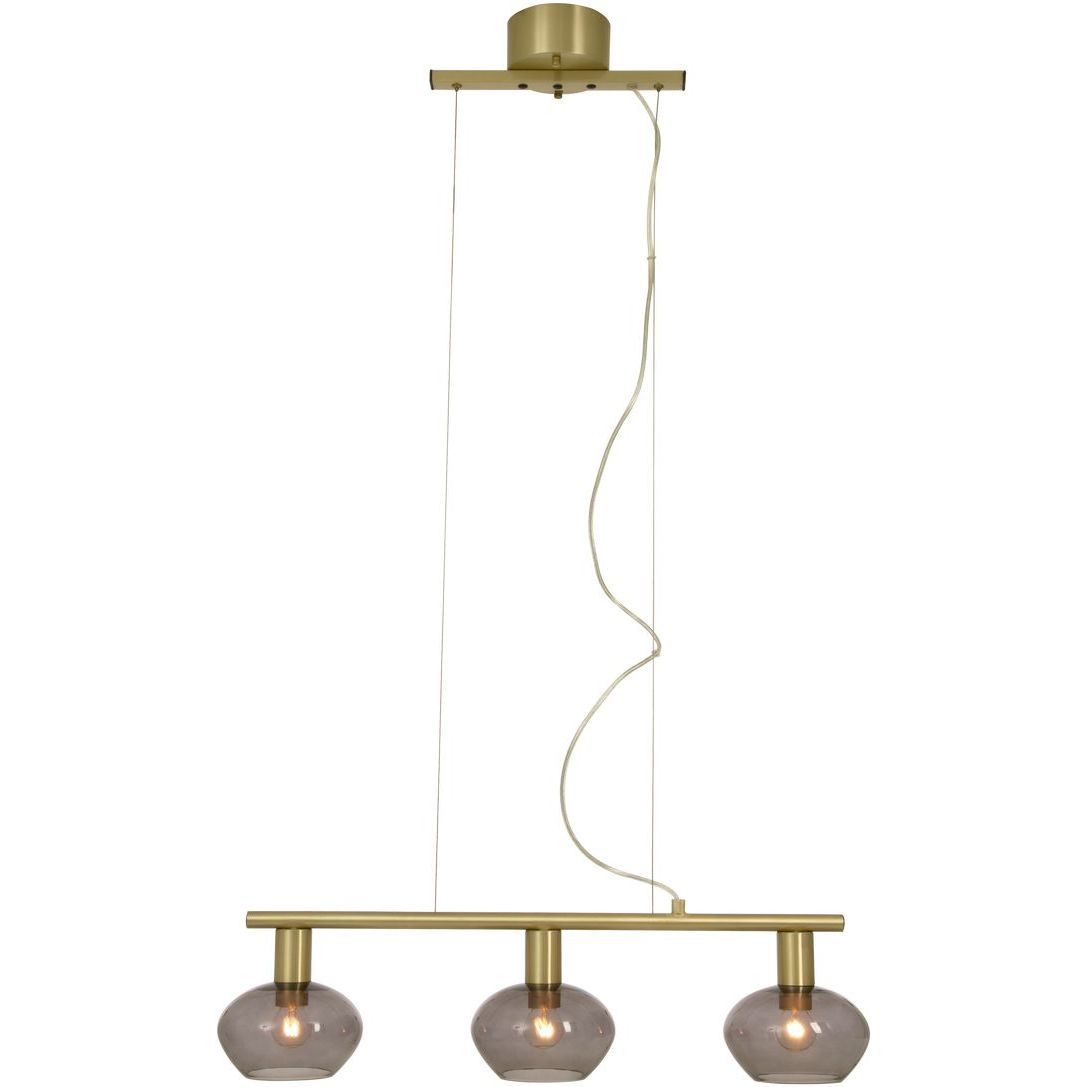 Riippuvalaisin Aneta Lighting Bell 3-osainen mattamessinki/savulasi