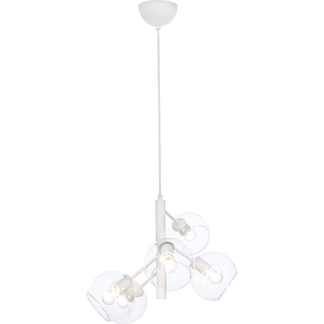 Kattovalaisin Aneta Lighting Atom, 5-osainen, valkoinen/kirkas