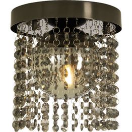 Kristalliplafondi Aneta Lighting Claudia Ø20cm IP23 musta/savulasi