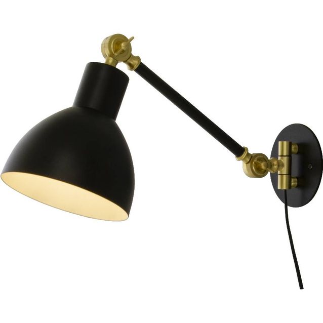 Seinävalaisin Aneta Lighting Dublin musta/mattamessinki