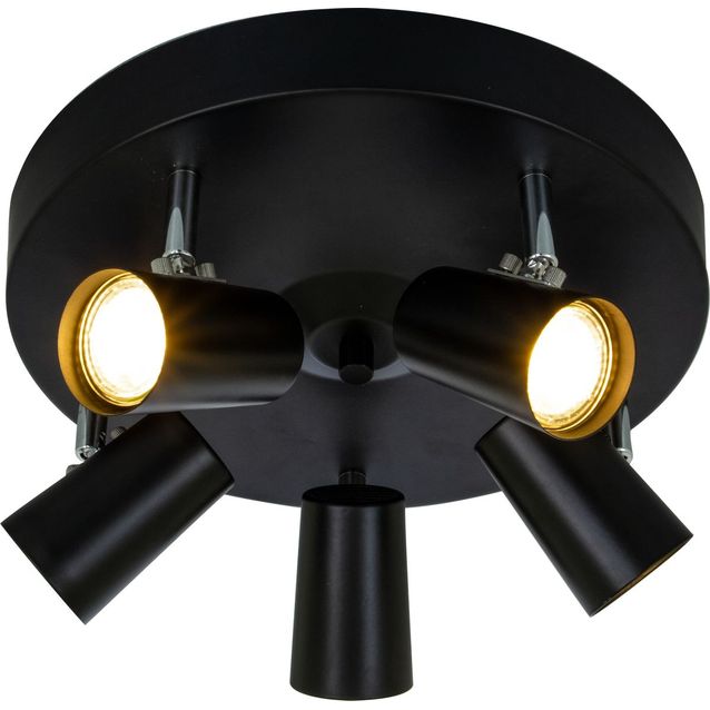 Kattospotti Aneta Lighting Pilot, 5-osainen, musta/kromi