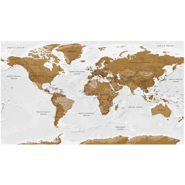 Kuvatapetti Artgeist World Map: White Oceans II 500x280cm