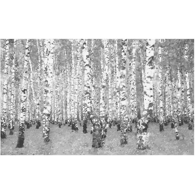Kuvatapetti Artgeist Mustavalkoinen koivumetsä 270x450cm