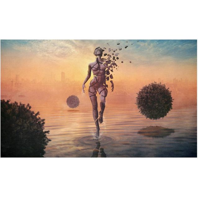 Kuvatapetti Artgeist Kävellen vedessä 270x450cm