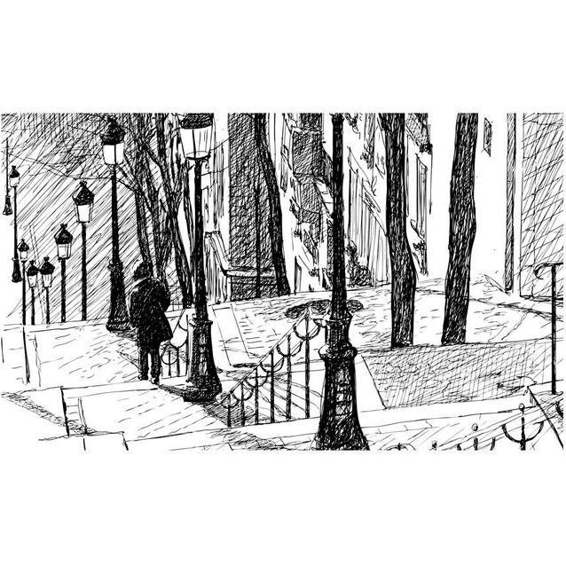 Kuvatapetti Artgeist Montmartre: stairs 270x450cm