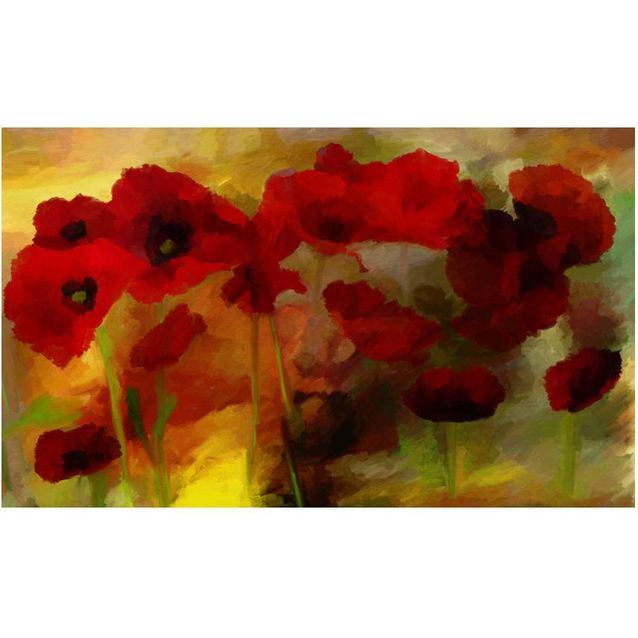 Kuvatapetti Artgeist Lämpimän sävyiset unikot 270x450cm