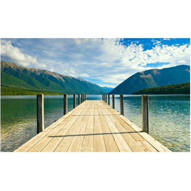 Kuvatapetti Artgeist Mountain Lake silta 270x450cm