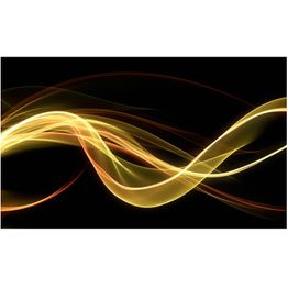 Kuvatapetti Artgeist Keltainen aalto, 270x450cm, musta