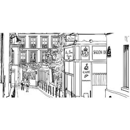 Kuvatapetti Artgeist Pariisin kadut, 550x270cm, mustavalkoinen