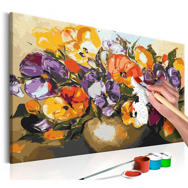 DIY-taulu Artgeist Vase Of Pansies 40x60cm