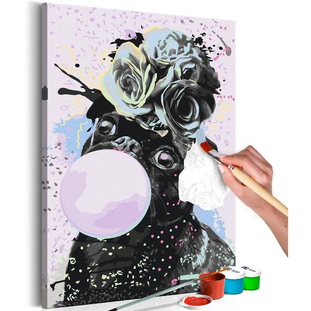 DIY-taulu Artgeist Bubble Gum Pug 60x40cm