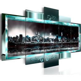 Canvas-taulu Artgeist Turquoise New York: Starry Night, eri kokoja