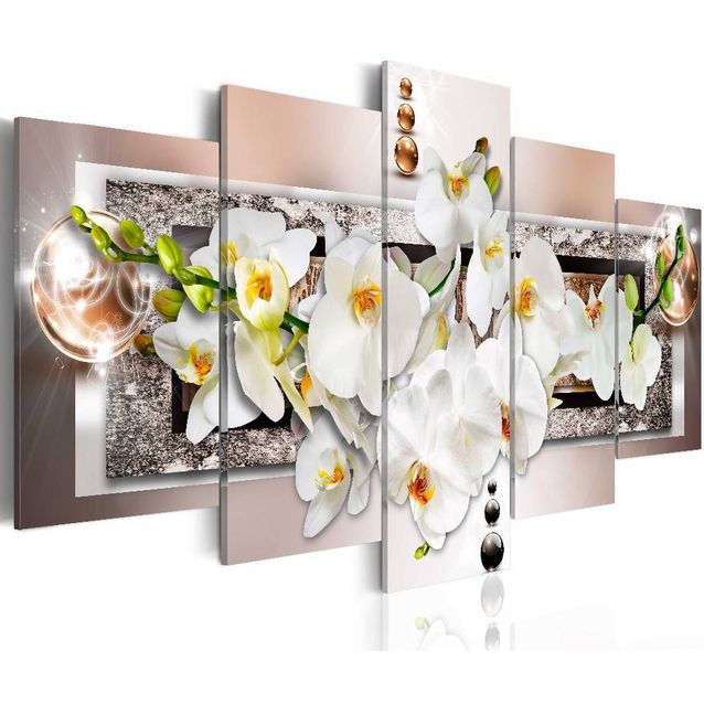 Taulu Artgeist White abstract orchid eri kokoja