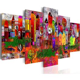 Canvas-taulu Artgeist Colourful Small Town, eri kokoja