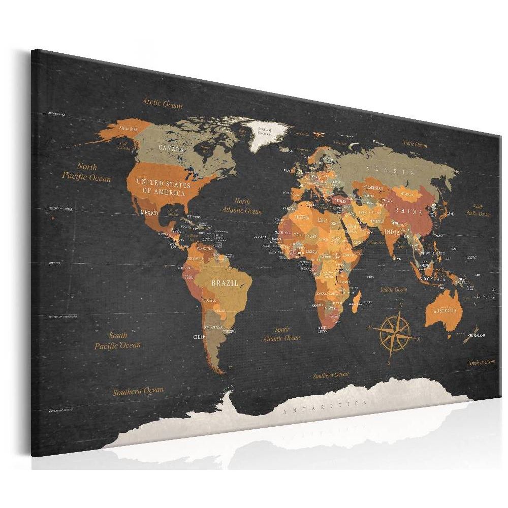 Canvas-taulu Artgeist World Map: Secrets of the Earth, 90x60cm