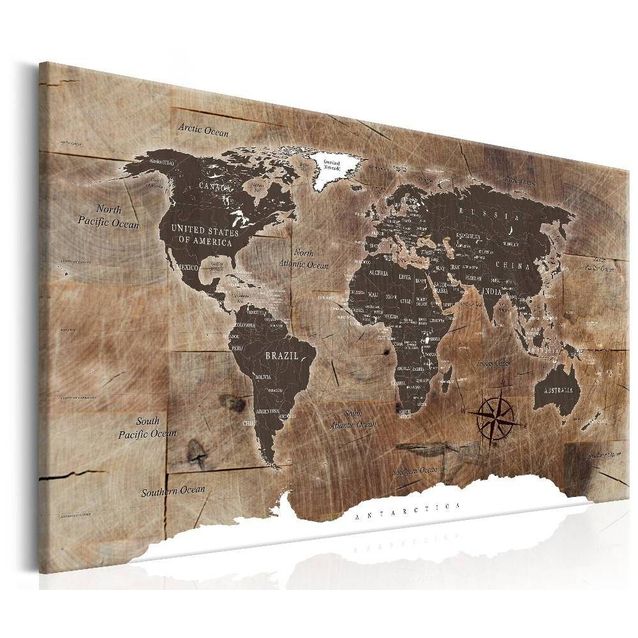 Taulu Artgeist World Map: Wooden Mosaic eri kokoja