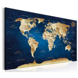 Canvas-taulu Artgeist World Map: The Dark Blue Depths, eri kokoja