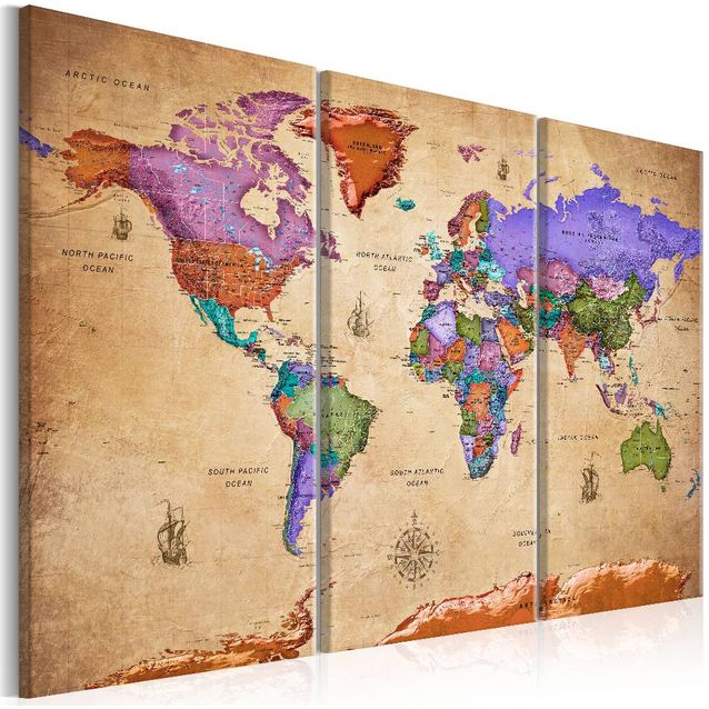 Taulu Artgeist Colourful Travels 3-osainen eri kokoja