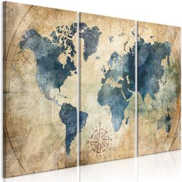 Canvas-taulu Artgeist Retro Map, 3-osainen, eri kokoja