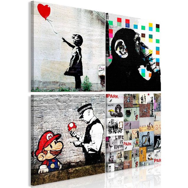 Taulu Artgeist Banksy Collage eri kokoja
