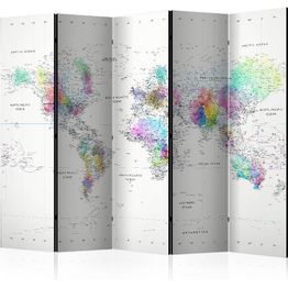 Sermi Artgeist White-colorful world map 225x172cm