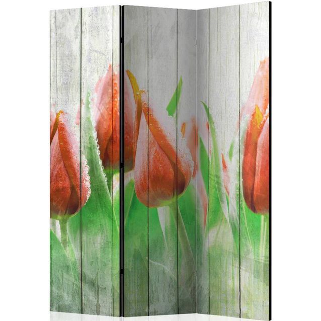 Sermi Artgeist Red tulips on wood 135x172cm