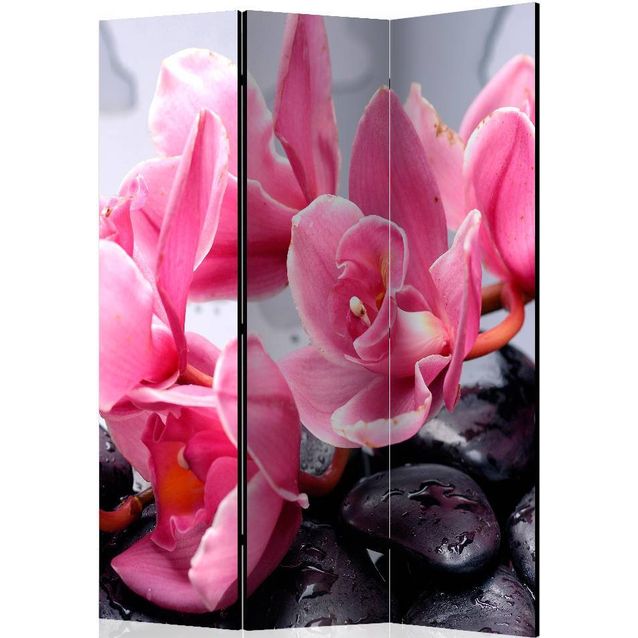 Sermi Artgeist Orchid flowers with zen stones 135x172cm