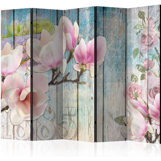 Sermi Artgeist Pink Flowers on Wood II 225x172cm