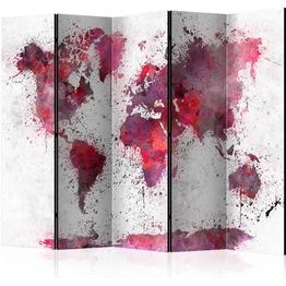 Sermi Artgeist World Map: Red Watercolors II 225x172cm