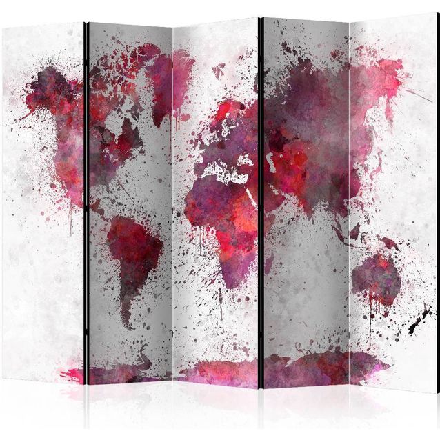 Sermi Artgeist World Map: Red Watercolors II 225x172cm