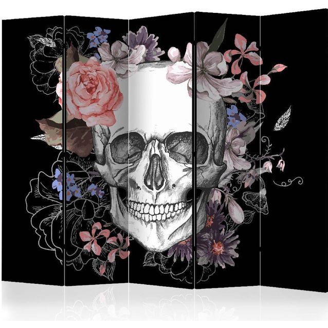 Sermi Artgeist Skull and Flowers II 225x172cm