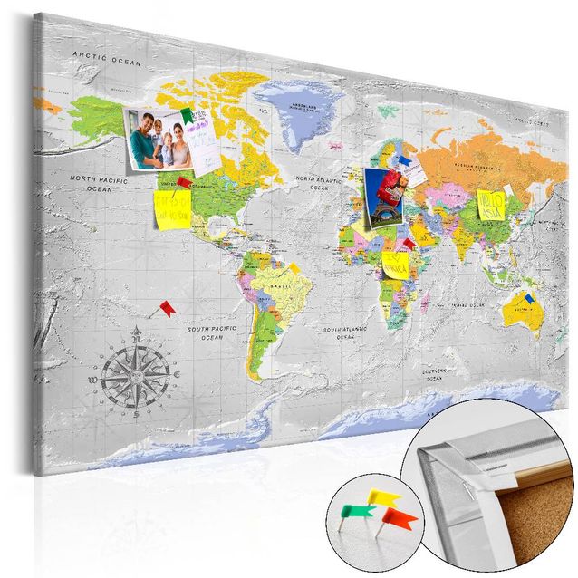 Korkkitaulu Artgeist World Map: Wind Rose, eri kokoja