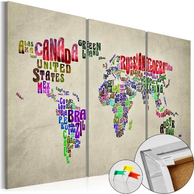 Korkkitaulu Artgeist Colorful Countries eri kokoja