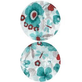 Tapetti Artgeist Turquoise meadow - circle, 50x1000cm, romanttinen, Turquoise