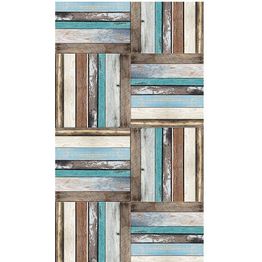 Tapetti Artgeist Wooden weave of colors, 50x1000cm, puujäljitelmä, sininen