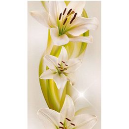 Tapetti Artgeist Lilies avant-garde, 50x1000cm, romanttinen, keltainen