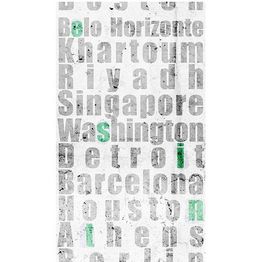 Tapetti Artgeist Ciudades del mundo, 50x1000cm, teksti, harmaa