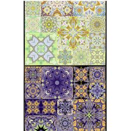 Tapetti Artgeist Cornucopia, 50x1000cm, ornamentti, sininen,vihreä