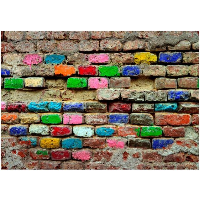 Sisustustarra Artgeist Colourful Bricks eri kokoja
