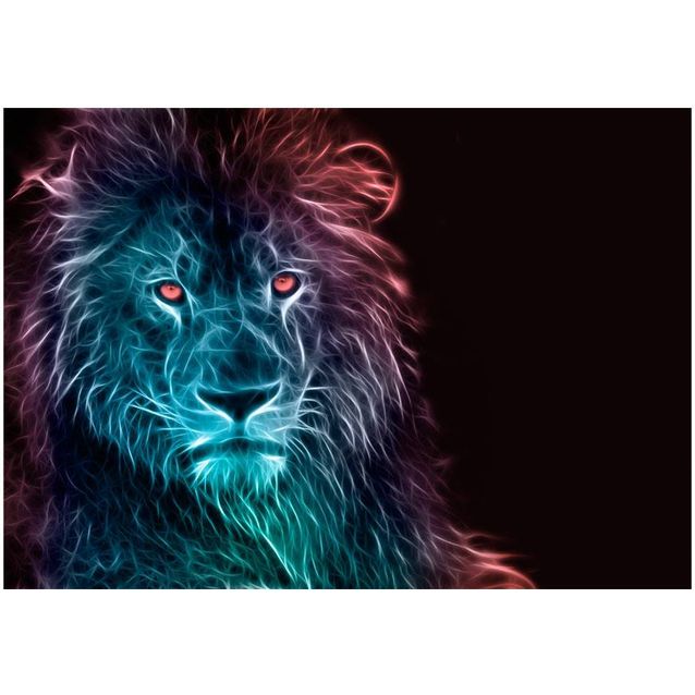 Sisustustarra Artgeist Abstract lion - rainbow eri kokoja