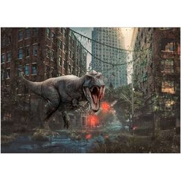 Sisustustarra Artgeist Dinosaur in the City eri kokoja