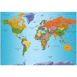 Sisustustarra Artgeist World Map: Colourful Geography eri kokoja