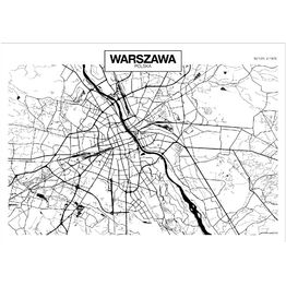 Sisustustarra Artgeist Warsaw Map eri kokoja