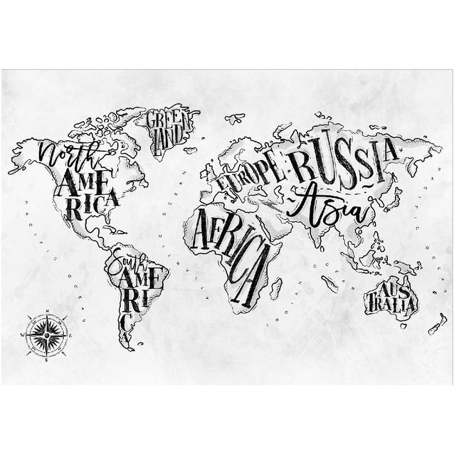 Sisustustarra Artgeist Retro Continents II eri kokoja